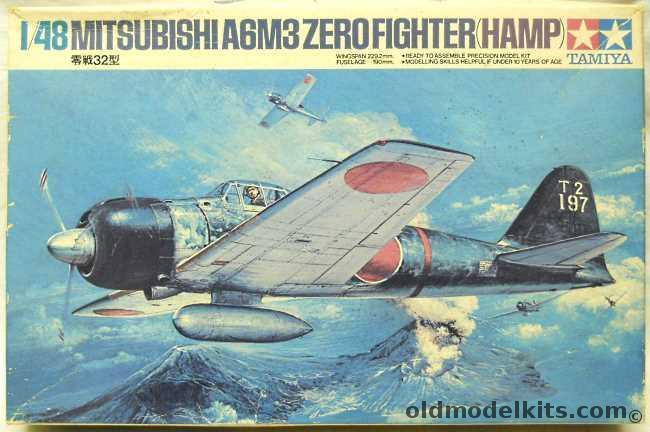 Tamiya 1/48 Mitsubishi A6M3 Type 32 Hamp Zero - With 7 Figures - 2 Fighter Group Buna East of New Guinea 1940 / Tainan FG (1st) Buna '42-'43 / 204 FG Rabaul 1943 / Tainan FG (2nd) Taiwan 1944, MA125 plastic model kit
